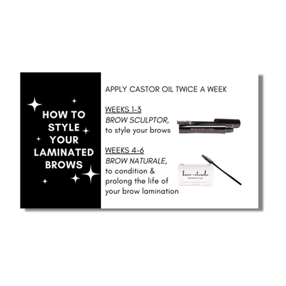 Brow Lamination Aftercare & Styling Cards